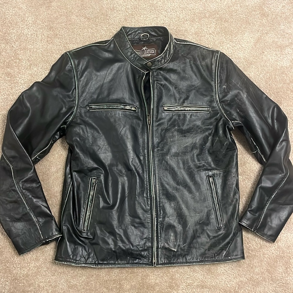 Black Leather Bomber Jacket